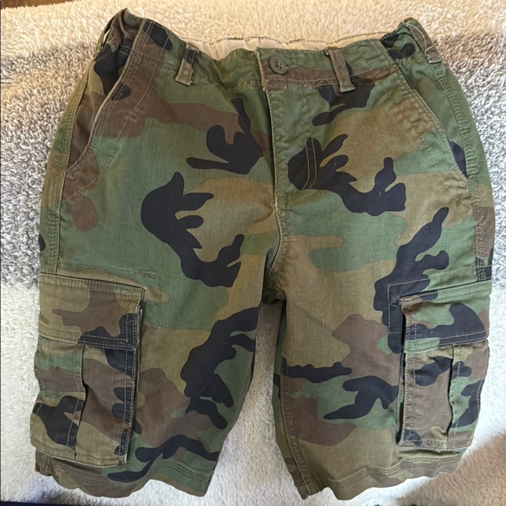 GAP Boys Camouflage Cargo Shorts - Olive Green, Brown, Black
